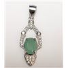 Image 2 : SILVER RHODIUM PLATED EMERALD(6.4CT) EARRINGS