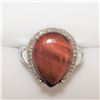 Image 1 : SILVER DIAMOND RED TIGER EYE(7.5CT) RING