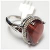 Image 2 : SILVER DIAMOND RED TIGER EYE(7.5CT) RING