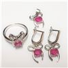 Image 1 : SILVER RHODIUM PLATED RUBY(4CT) EARRINGS