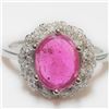 Image 1 : SILVER RHODIUM PLATED RUBY(2.6CT) RING
