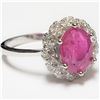 Image 2 : SILVER RHODIUM PLATED RUBY(2.6CT) RING