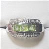 Image 1 : SILVER PERIDOT AND WHITE TOPAZ(1.1CT) RING