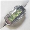 Image 2 : SILVER PERIDOT AND WHITE TOPAZ(1.1CT) RING