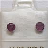 Image 1 : 14K WHITE GOLD RUBY (0.85CT)  EARRINGS