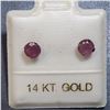 Image 2 : 14K WHITE GOLD RUBY (0.85CT)  EARRINGS