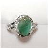 Image 1 : SILVER RHODIUM PLATED EMERALD(2.6CT) RING