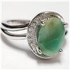 Image 2 : SILVER RHODIUM PLATED EMERALD(2.6CT) RING