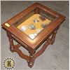 Image 1 : ESTATE SIDE TABLE/ DISPLAY CABINET (GLASS TOP)