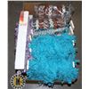 Image 1 : LARGE BOX OF ASSORTED FABRIC DRAPERY TRIM PIECES