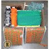 Image 1 : LARGE BOX OF ASSORTED FABRIC DRAPERY TRIM PIECES