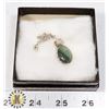 Image 2 : SOLID .925 SILVER STAMPED CHAIN AND GEM PENDANT