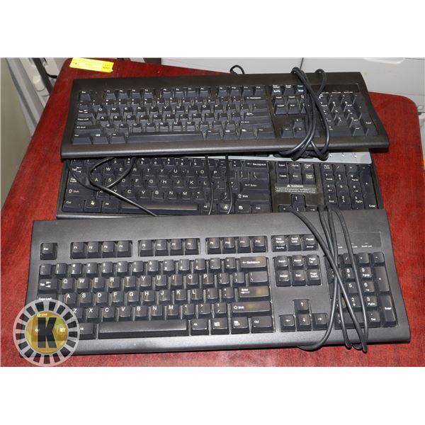 LOT OF 3 DELL WIRED KEYBOARD