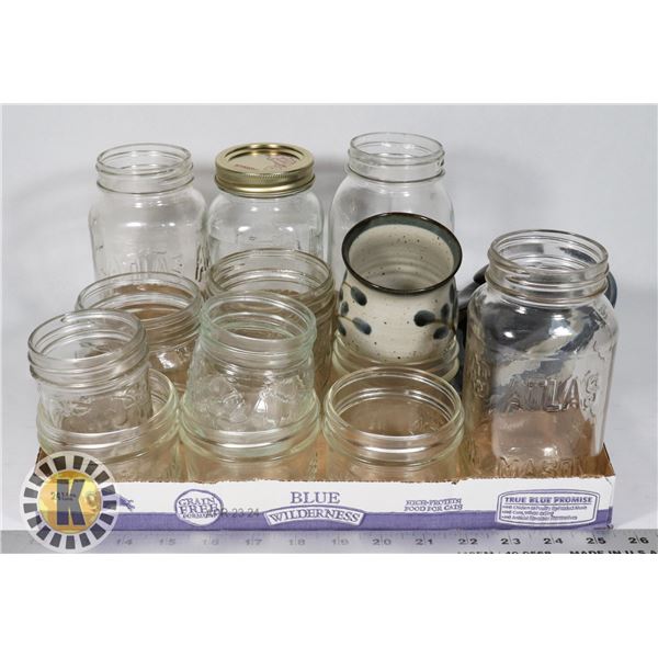 ESTATE FLAT OF VINTAGE CANNING JARS