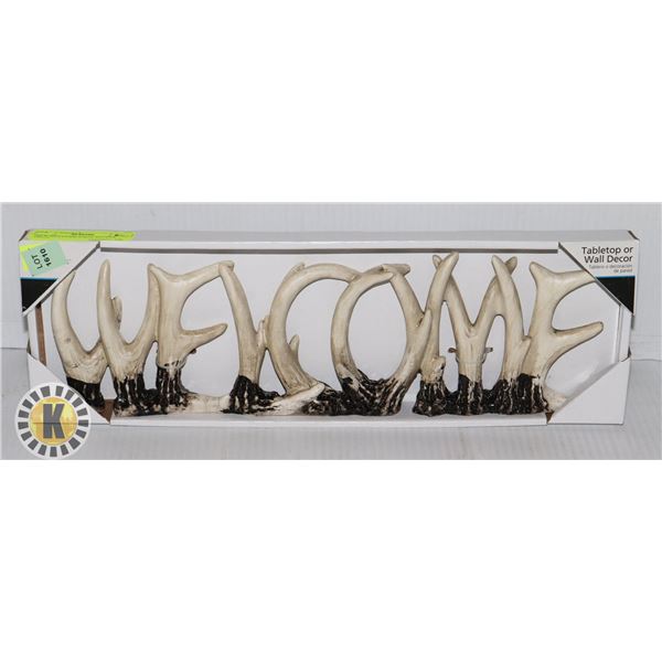 NEW WELCOME FAUX ANTLER DECO