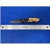 Image 2 : Westgen Wooden handle Locked Blade folding pocket knife with clip
