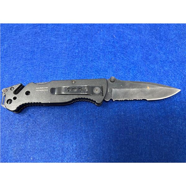 SOG Escape Black Lock Blade folding pocket knife with clip