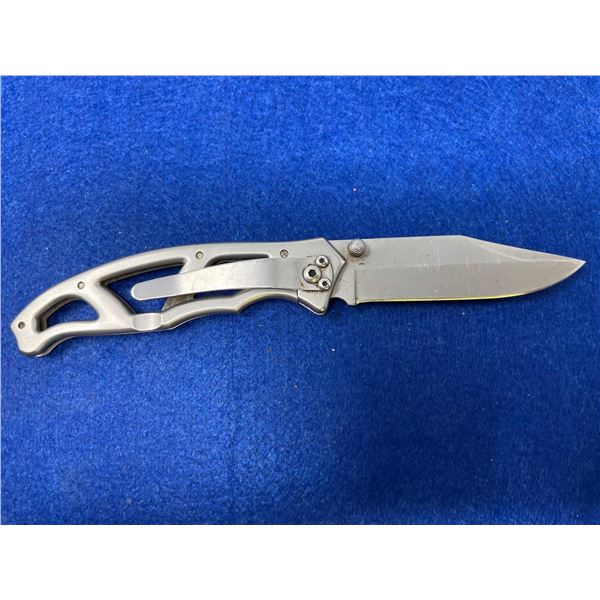 Gerber Silver Paraframe Lock Blade folding pocket knife with clip
