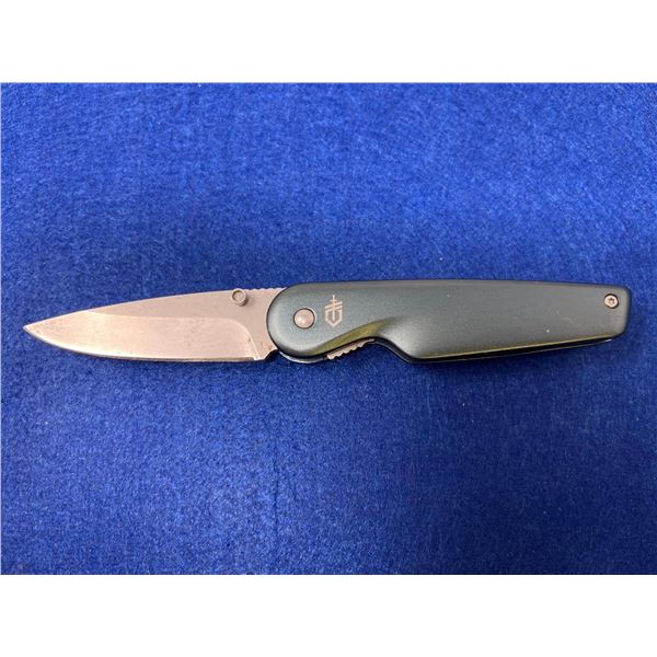 Gerber Dark Teal Lock Blade folding pocket knife with clip