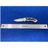 Image 2 : Buck Black and Silver Lock Blade folding pocket knife with clip model 874