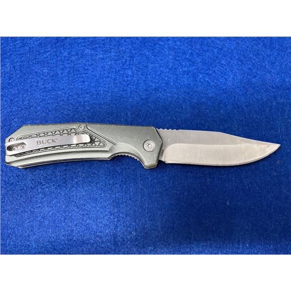 Buck Silver Lock Blade folding pocket knife with clip model 190