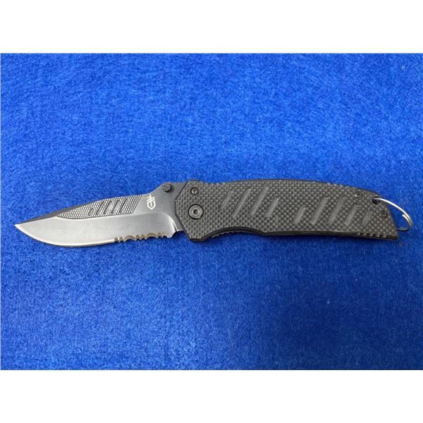 Gerber Black Lock Blade folding pocket knife with clip model 4660414A