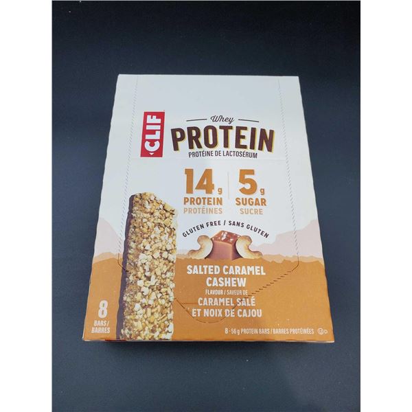 Clif Protein Whey Bars-Salted Caramel Cashew Bars (8 x 56g)