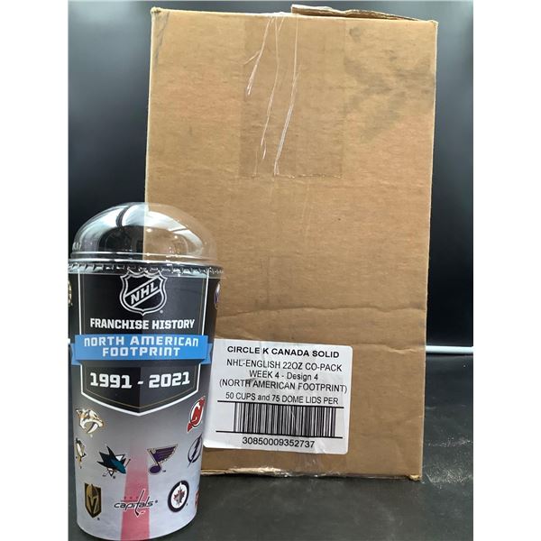 Box of NHL South American Footprint Cups and Dome Lids