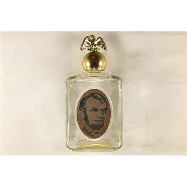 ABRAHAM LINCOLN 4 OZ. AFTER SHAVE GLASS BOTTLE