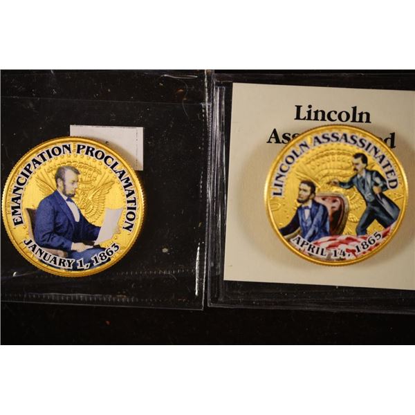 2 GOLD PLATED CIVIL WAR KENNEDY HALF DOLLARS