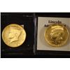 Image 2 : 2 GOLD PLATED CIVIL WAR KENNEDY HALF DOLLARS