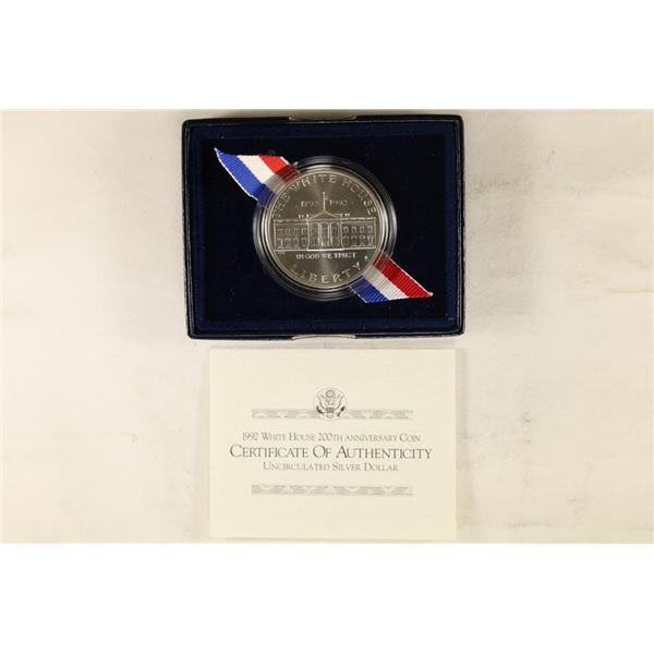 1992-D WHITE HOUSE UNC SILVER $ 200TH