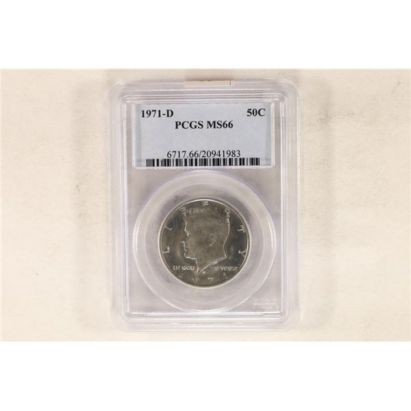 1971-D KENNEDY HALF DOLLAR PCGS MS66