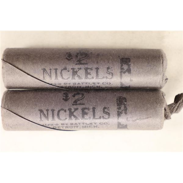 2-$2 SOLID DATE ROLLS OF 1963-P JEFFERSON