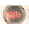 Image 1 : VINTAGE METAL TOBACCO TAG.  COLORIZED "HONEY BOY"