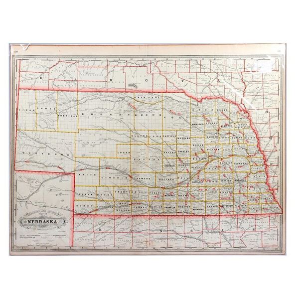 RAILROAD/COUNTY MAPS: NEBRASKA, IOWA, DAKOTA.