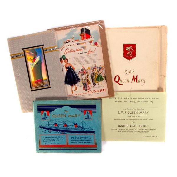 GROUP OF CUNARD LINES/QUEEN MARY EPHEMERA.