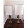 Image 1 : 2 x Vintage Brass-Coloured Lamps