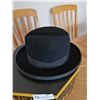 Image 3 : Vintage Dobbs Royal Stetson Black Gentleman's Hat (Size Unknown - Inner Rim is 7.5" x 6.5")