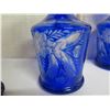 Image 8 : Qty 2 Cobalt Blue Glass Vases 8.5"H, Chipped Rims