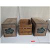 Image 2 : Qty 3 Wooden Crates: 2 Hilo Hattie 22"x12"x14"H & Slatted