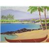 Image 2 : Large Giclee Print on Paper, Outrigger Canoe Hualalai Signed  #10/250 Unframed 40"x31"