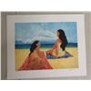 Image 1 : Hawaiian Women at the Beach Giclee on Paper, Signed  #28/100 Unframed 15" x 12"