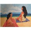Image 2 : Hawaiian Women at the Beach Giclee on Paper, Signed  #28/100 Unframed 15" x 12"