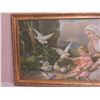 Image 2 : Large Framed Artwork - Woman and Child w/ Doves 43" x 23"