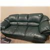 Image 1 : DeCoro Green Leather Couch 88Lx42Wx38H