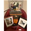 Image 1 : Sewing Supplies with 2 Cases, Travel Size Steam Iron, Beautiful Hat, Decorative framed Photographs