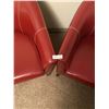 Image 1 : 2 x Red Leather Chairs, Cushioned - 31H x 27W x 26.5" depth