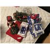 Image 1 : Assorted Christmas Decorations - Nutcracker, Basket, Towels, Tablecloth, & more!