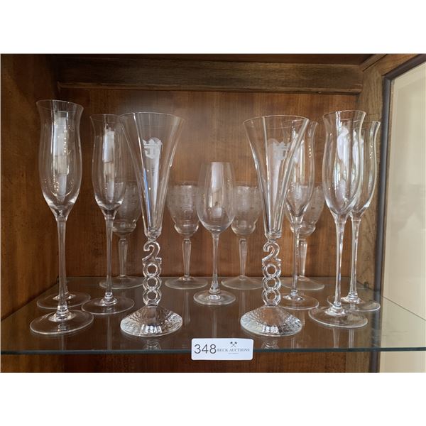 Crystal Wine Glasses and Champagn Flutes